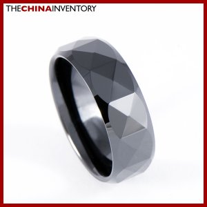 8MM SIZE 11 BLACK CERAMIC WEDDING BAND RING R0905