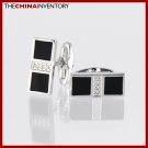 STAINLESS STEEL RECTANGULAR CZ CUFFLINKS C1401