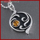 STAINLESS STEEL TIGERS EYE PENDANT NECKLACE P0344