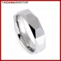6MM SIZE 7 POLISHED FACETED TUNGSTEN BAND RING R0911B