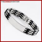 8 1/2"" STAINLESS STEEL ID RUBBER LINK BRACELET B1013