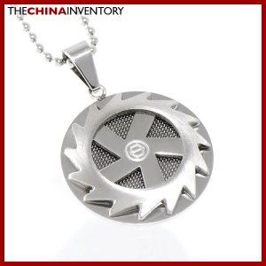 STAINLESS STEEL FIRE WHEEL TAG PENDANT P1404