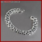 16MM 9"" 925 STERLING SILVER DUAL CHAIN BRACELET SIL1305