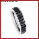 6MM SIZE 6 TUNGSTEN CARBIDE BLACK CZ BAND RING R0805