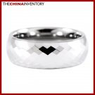 7.5MM SIZE 8 FACETED TUNGSTEN CARBIDE BAND RING R0910