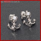 STAINLESS STEEL CZ STUD EARRINGS ANCHOR STYLE E4005