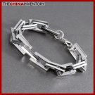 8 1/2"" STAINLESS STEEL RECTANGULAR LINKS BRACELET B1002