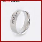 SIZE 6 STAINLESS STEEL CZ CROSS BAND RING R1501