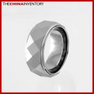 8MM SIZE 5 FACETED TUNGSTEN CARBIDE BAND RING R0914