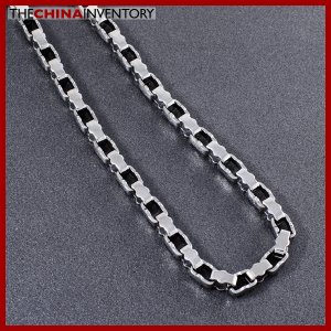 24"" STAINLESS STEEL DESIGNER BOX CHAIN NECKLACE N0504
