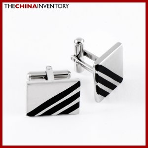 STAINLESS STEEL RECTANGULAR CUFFLINKS CUFF LINKS C1002