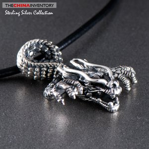 925 STERLING SILVER 3D PREDATING DRAGON PENDANT SIL0321