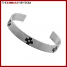 10MM STAINLESS STEEL CZ CROSS BANGLE BRACELET B1505