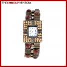 WOMENS TOPAZ TONE CRYSTAL BRACELET BANGLE WATCH W0205C