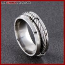 6MM SIZE 5  STAINLESS STEEL CABLE FILIGREE RING R0703A