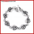 8.5"" STAINLESS STEEL ARABESQUE HEART BRACELET B1907