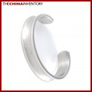 BRUSHED STAINLESS STEEL OPEN CUFF BANGLE B0310G
