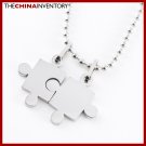 STAINLESS STEEL 2 PCS PUZZLE PENDANT NECKLACE P0114