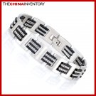 9"" POLISHED STAINLESS STEEL ROLLER BIKE BRACELET B0202B