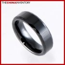 6MM SIZE 7.5 BLACK CERAMIC WEDDING BAND RING R1202