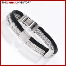STAINLESS STEEL ROPE RUBBER BANGLE BRACELET B2101