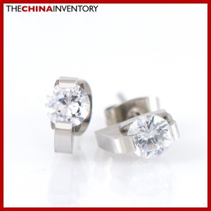 5MM STAINLESS STEEL ROUND BLING CZ STUD EARRINGS E1702