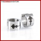 STAINLESS STEEL LASER MARK HUGGIE HOOP EARRINGS E1112