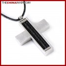 STAINLESS STEEL FILIGREE INLAY CROSS PENDANT P1107