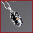 STAINLESS STEEL TIGER'S EYE OVAL TAGE PENDANT P1003
