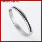 MENS 8MM STAINLESS STEEL BLACK CURB CHAIN BANGLE B2105A