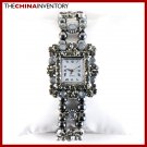 WOMEN'S BUTTERFLY BLACK CRYSTAL BRACELET WATCH W0702