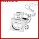 STAINLESS STEEL LOCK SHAPE PENDANT NECKLACE P1109