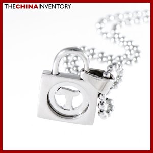 STAINLESS STEEL LOCK SHAPE PENDANT NECKLACE P1109