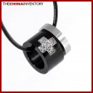 1/2"" STAINLESS STEEL CZ RING PENDANT NECKLACE P1103