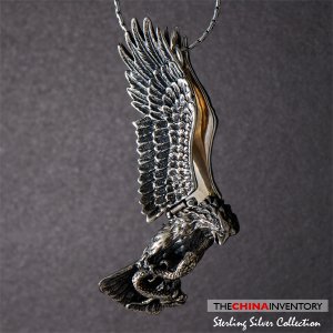 925 STERLING SILVER HAWK EAGLE PENDANT NECKLACE SIL0327