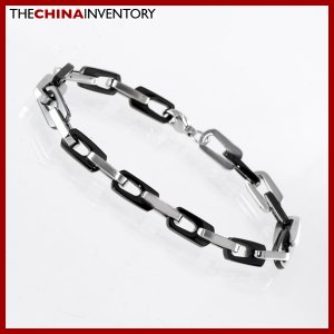 8"" STAINLESS STEEL TWO TONE CHAIN BRACELET B1413B