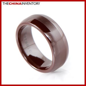 8MM SIZE 6 BROWN CERAMIC WEDDING BAND COURT RING R2002