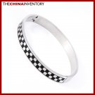 MEN'S 7"" STAINLESS STEEL CHECKERS CUFF BANGLE B0815
