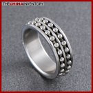 SIZE 7 STAINLESS STEEL SPINNING BEADED CHAIN RING R0701