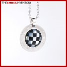 CHECKER BOARD STAINLESS STEEL PENDANT NECKLACE P1701
