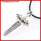 925 STERLING SILVER CZ DAGGER PENDANT NECKLACE SIL1009B