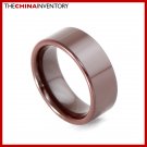 8MM SIZE 5 BROWN CERAMIC WEDDING BAND FLAT RING R2001