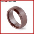 8MM SIZE 5 BROWN CERAMIC WEDDING BAND FLAT RING R2003