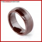 8MM SIZE 4 BROWN CERAMIC WEDDING BAND COURT RING R2002