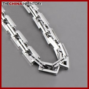 24"" STAINLESS STEEL RECTANGULAR LINKS NECKLACE N1303