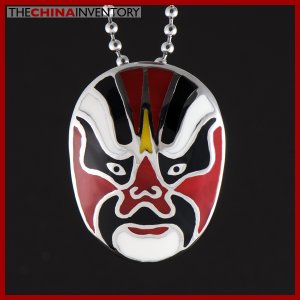 CHINESE OPERA FACE MASK STAINLESS STEEL PENDANT P0813