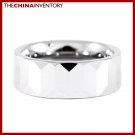 8MM SIZE 10.5 FACETED TUNGSTEN CARBIDE BAND RING R0908