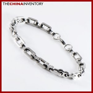 9"" STAINLESS STEEL DOUBLE RING LINK BRACELET B1222
