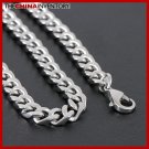 8MM 36"" STAINLESS STEEL DIAMOND CURB NECKLACE N0809C