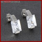 MEN'S STAINLESS STEEL CZ STUD PIERCED EARRINGS E0705